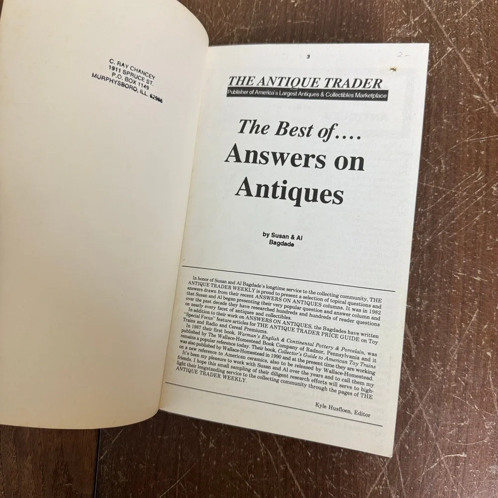 Best‎ of Antique Trader: Answers on Antiques Book by Susan & Al Bagdade